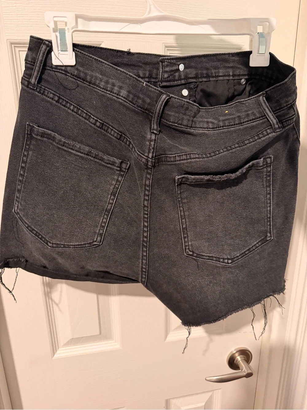 Black Distressed Denim Jean Shorts